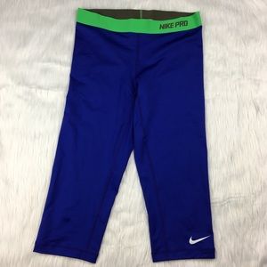 Nike Pro Blue Crop Leggings